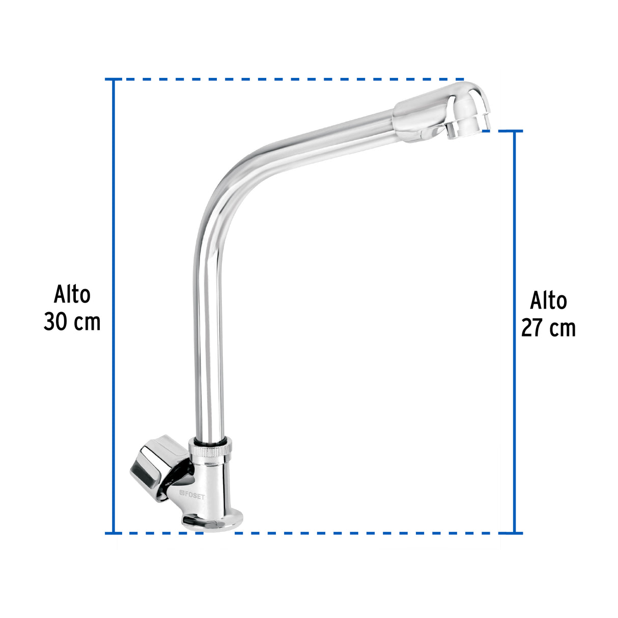 Llave Individual Fregadero, Cuello Cobra, Hexagonal, Basic