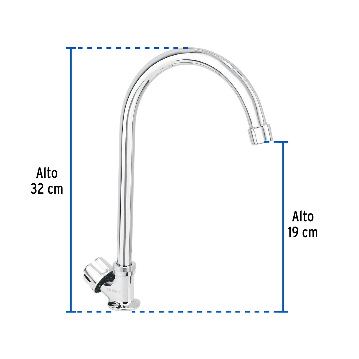 Llave Individual Fregadero, Cuello Curvo, Hexagonal, Basic