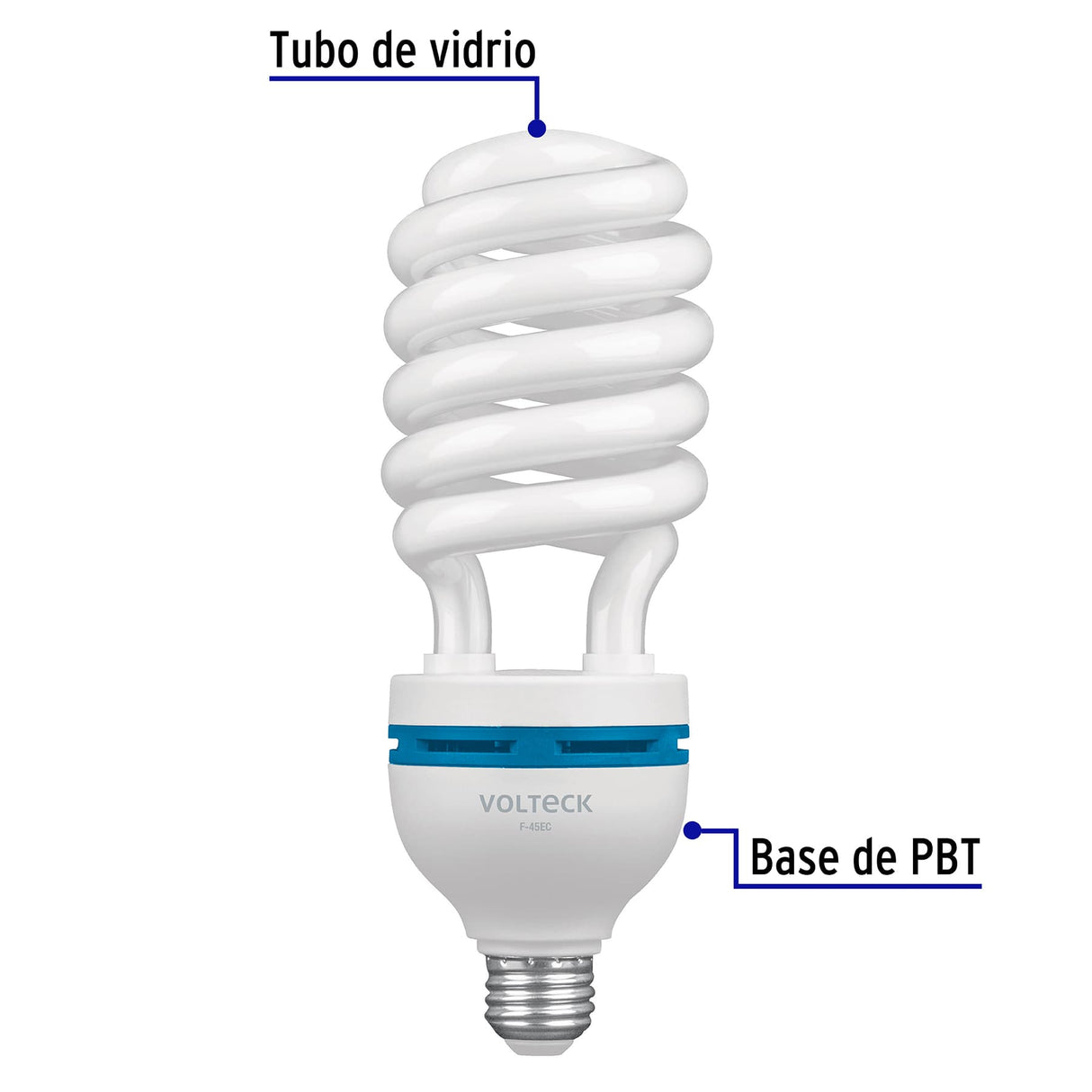 Lámpara Espiral T5 45 W Alta Potencia Luz de Día, Caja