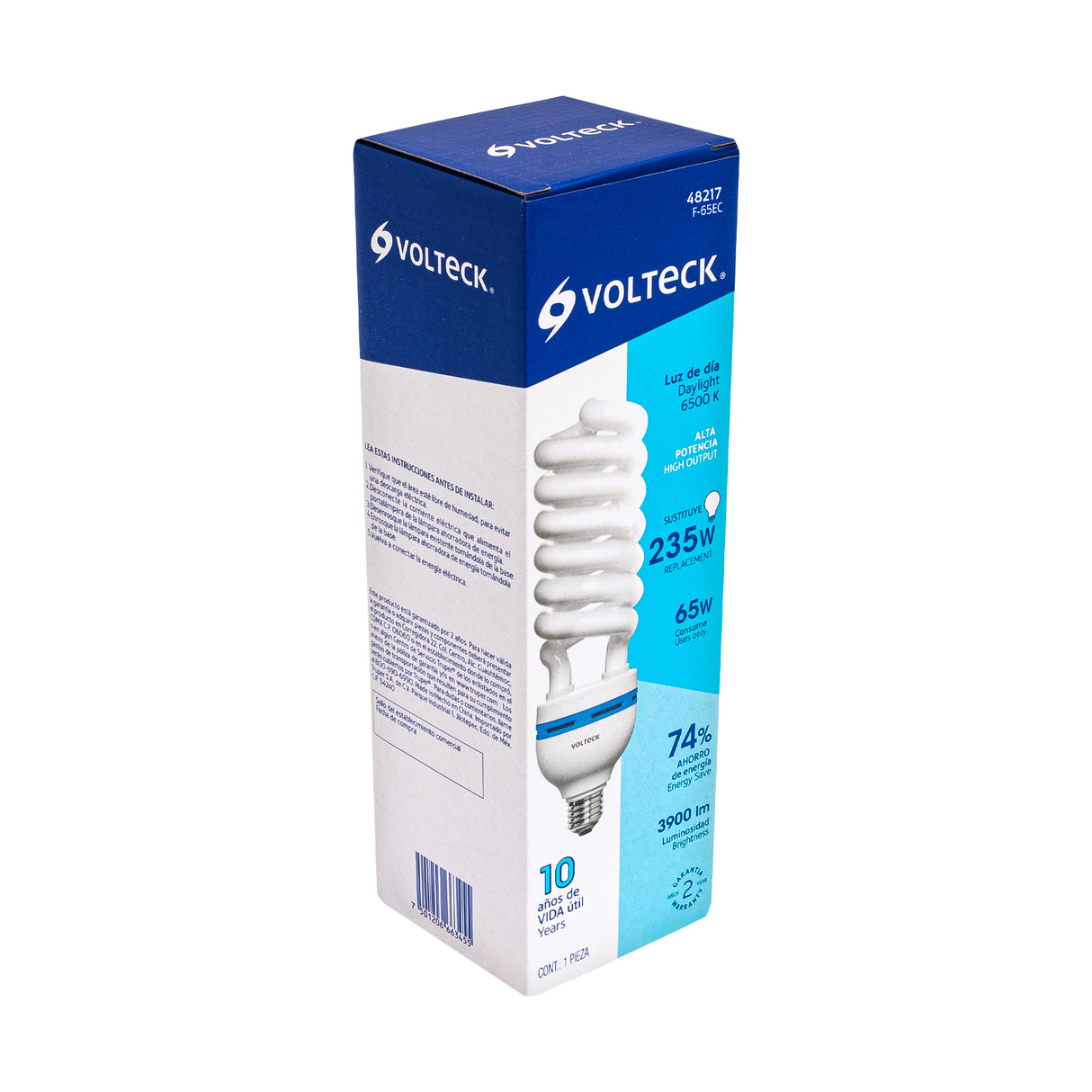 Lámpara Espiral T5 65 W Alta Potencia Luz de Día, Caja