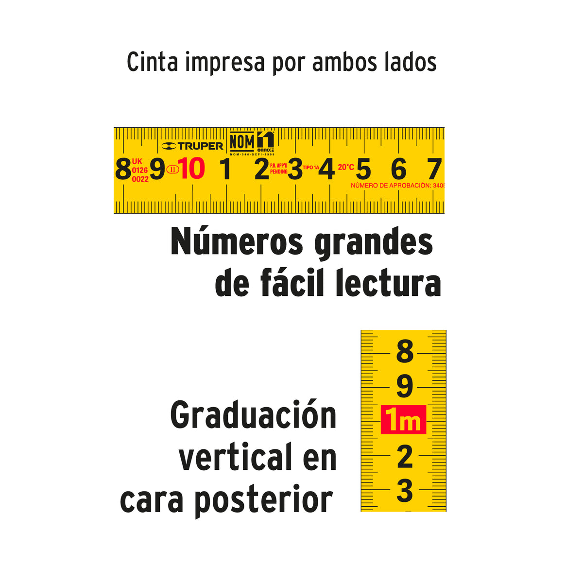 Flexómetro Contra Impactos 5 m Cinta 19 mm Grad. Métrica