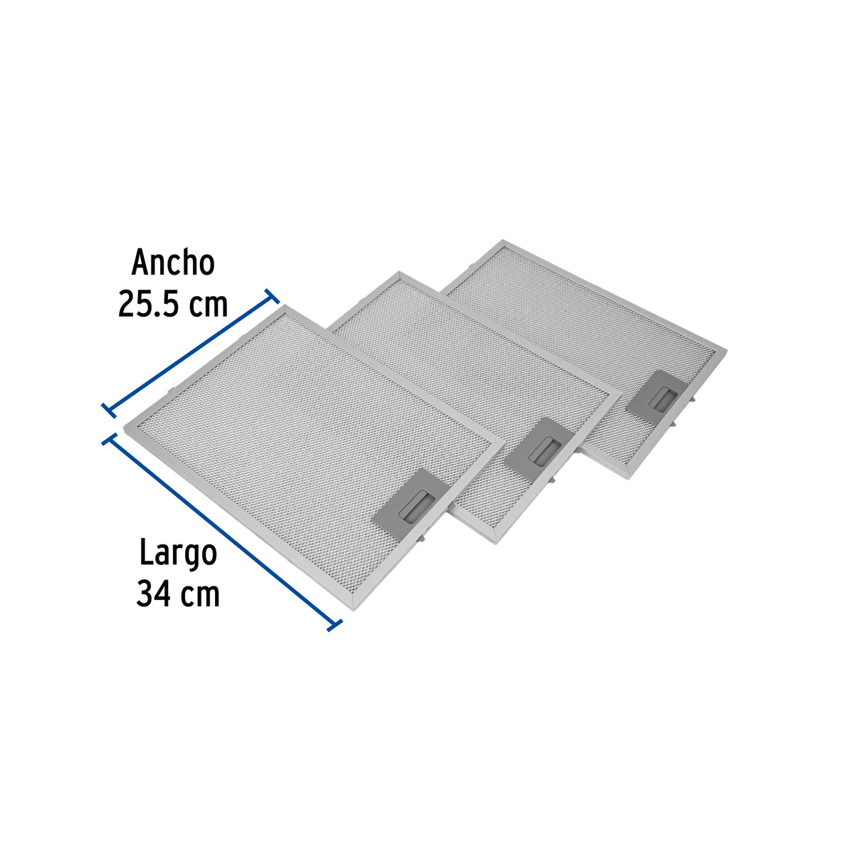 Juego de 3 Filtros de Aluminio para Campana CAME-80