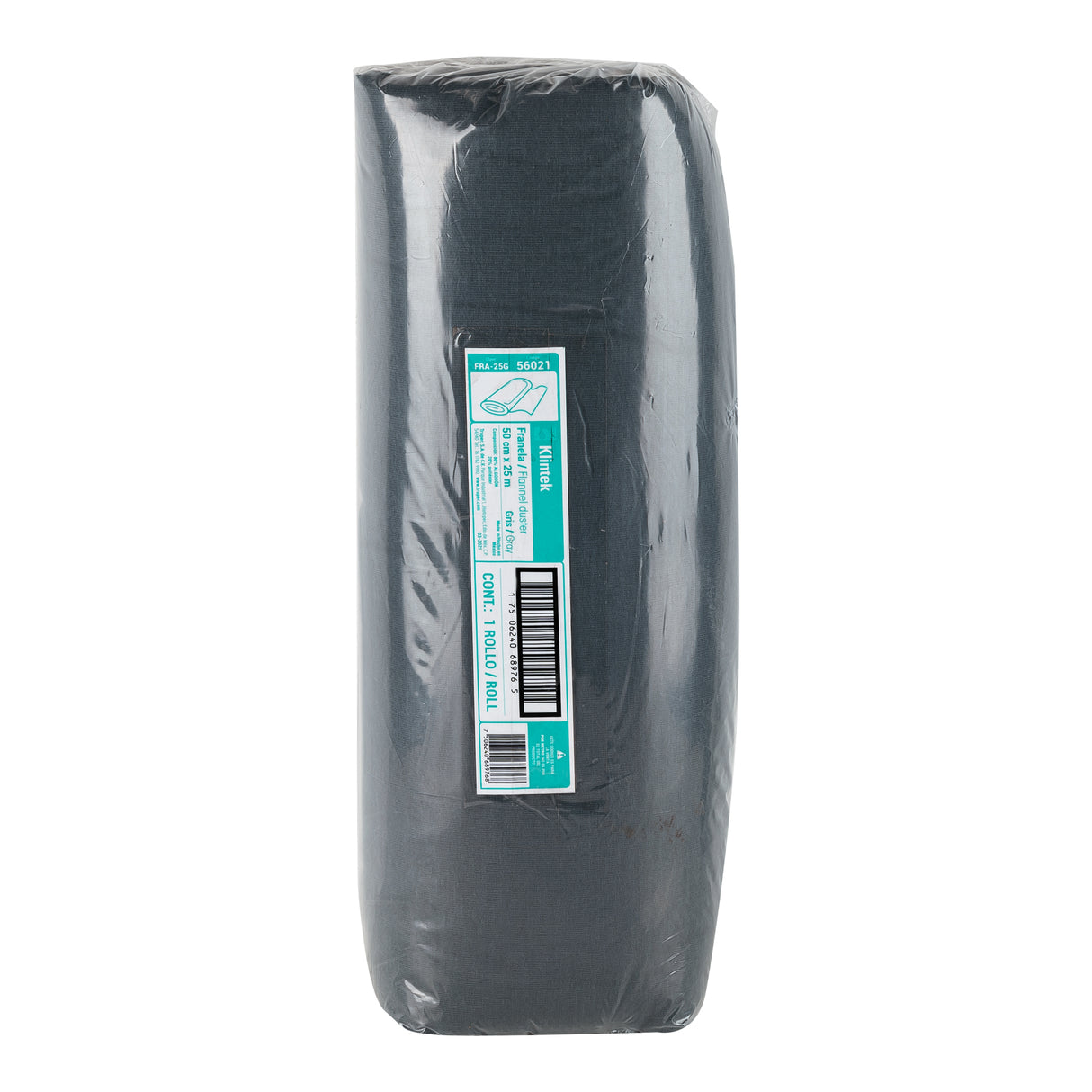 Rollo de 25 m de Franela Gris de Algodón, Klintek
