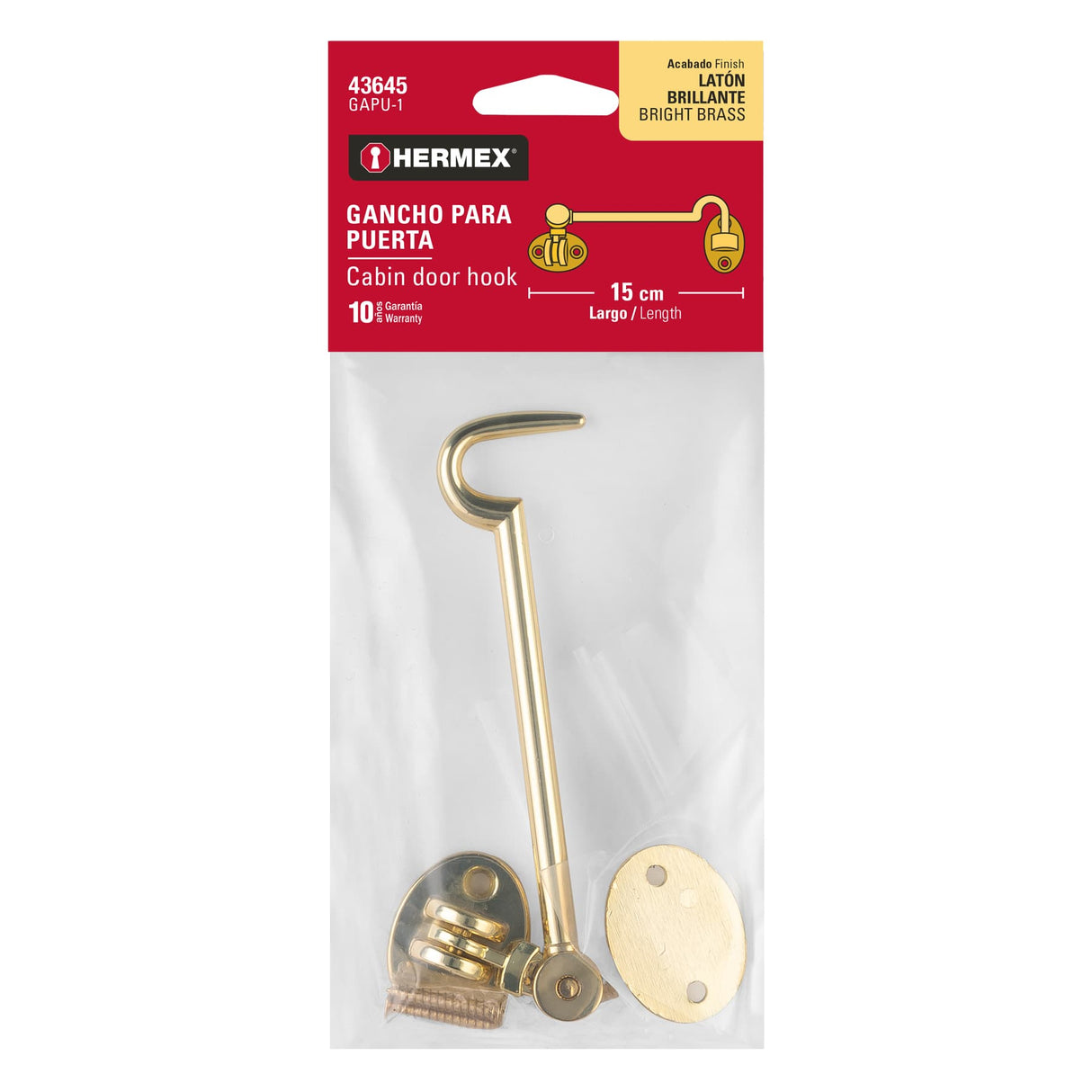 Gancho Latonado para Puerta, Hermex