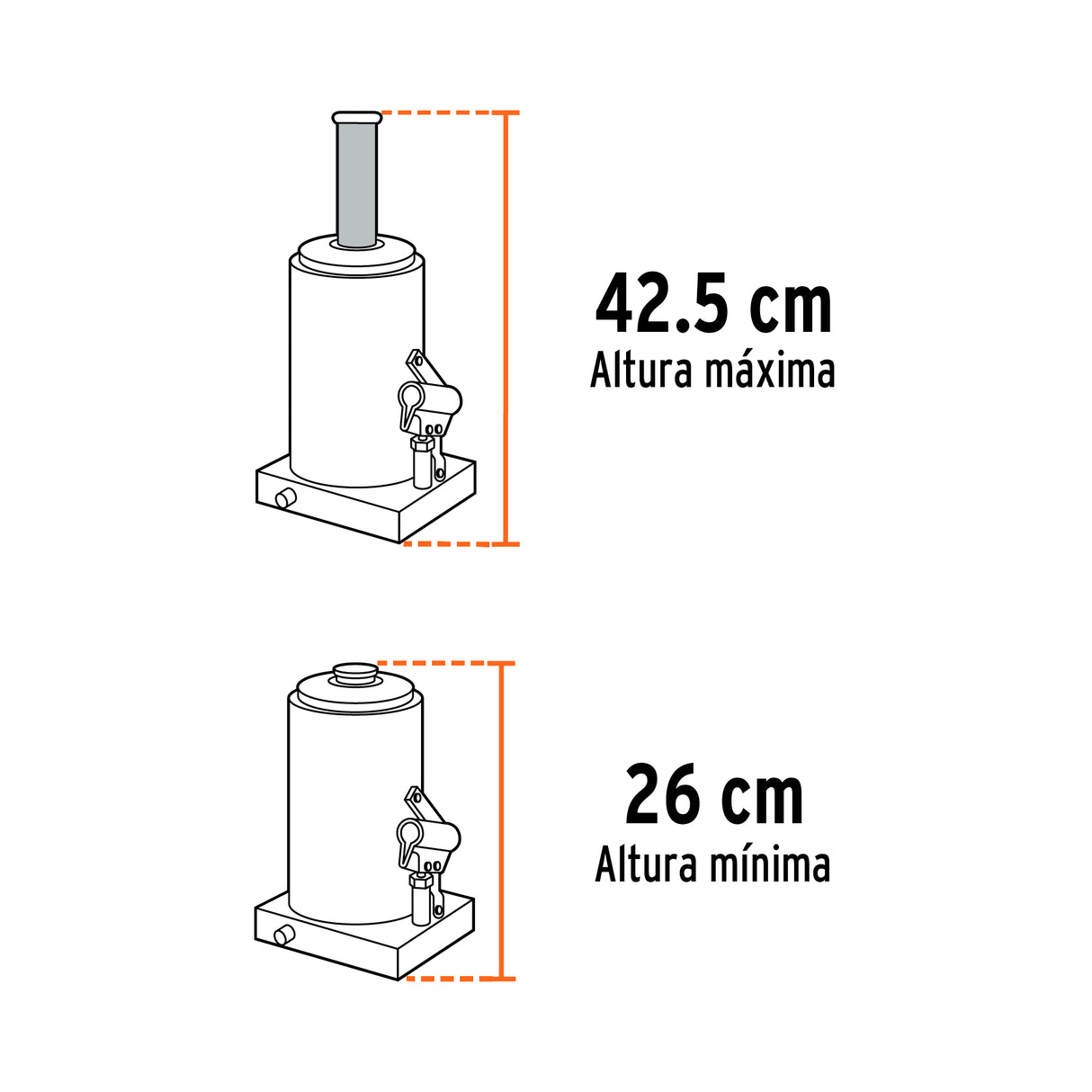 Gato Hidráulico de Botella de 32 Ton, Truper