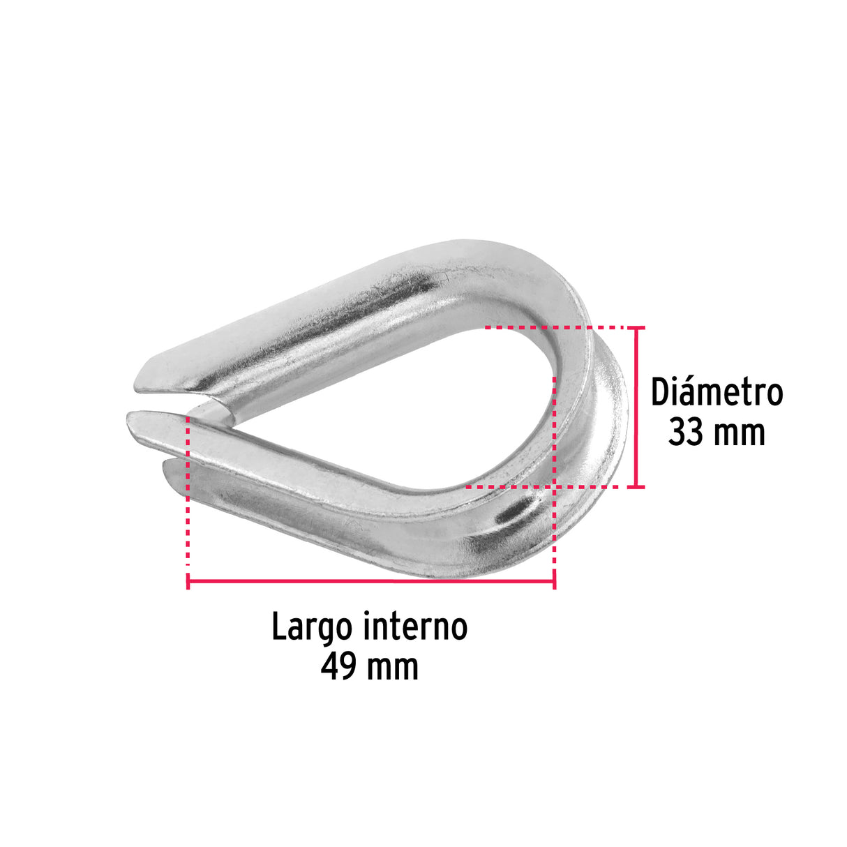 Bolsa con 5 Guardacabos para Cable de Acero de 1/2', Fiero