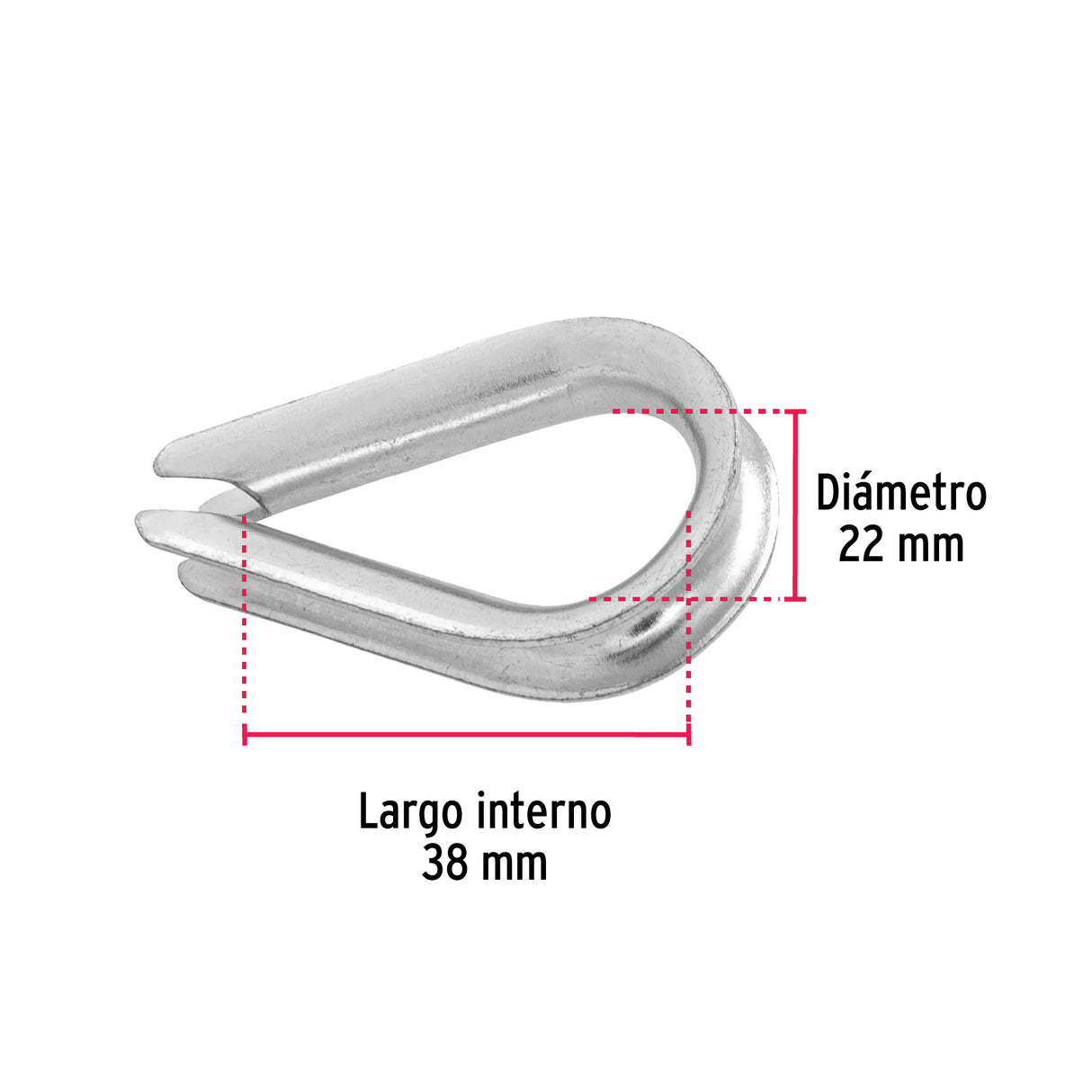 Bolsa con 10 Guardacabos para Cable de Acero de 1/4', Fiero
