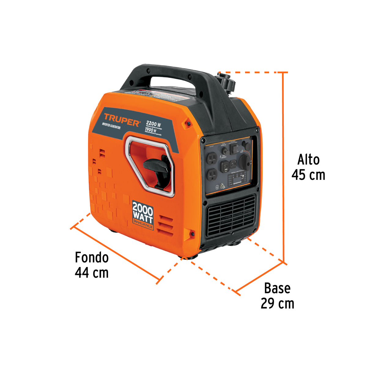 Generador Silencioso Inverter 2.2 kW, 80 Cc, Encendido Manual