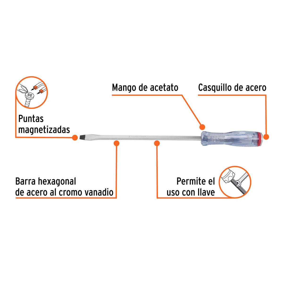 Desarmador Plano de Golpe 3/8' X 10', Truper Expert