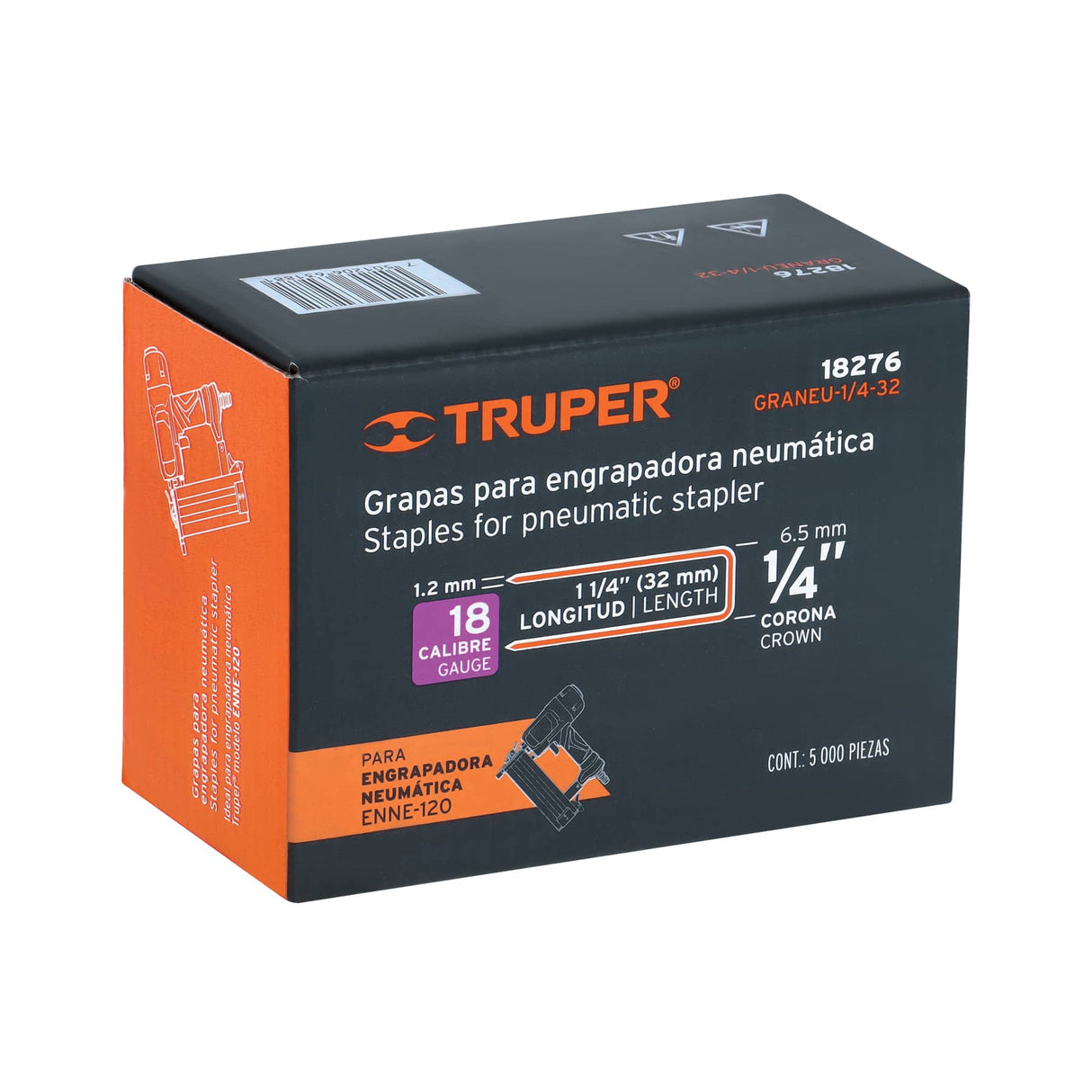 Caja con 5000 Grapas Corona 1/4' Calibre 18, 32 mm para ENNE-120