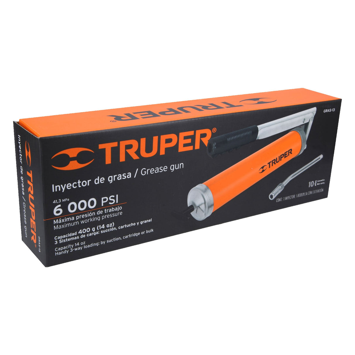 Inyectora de Grasa 14 Oz, 6000 PSI con Grip Antiderrapante