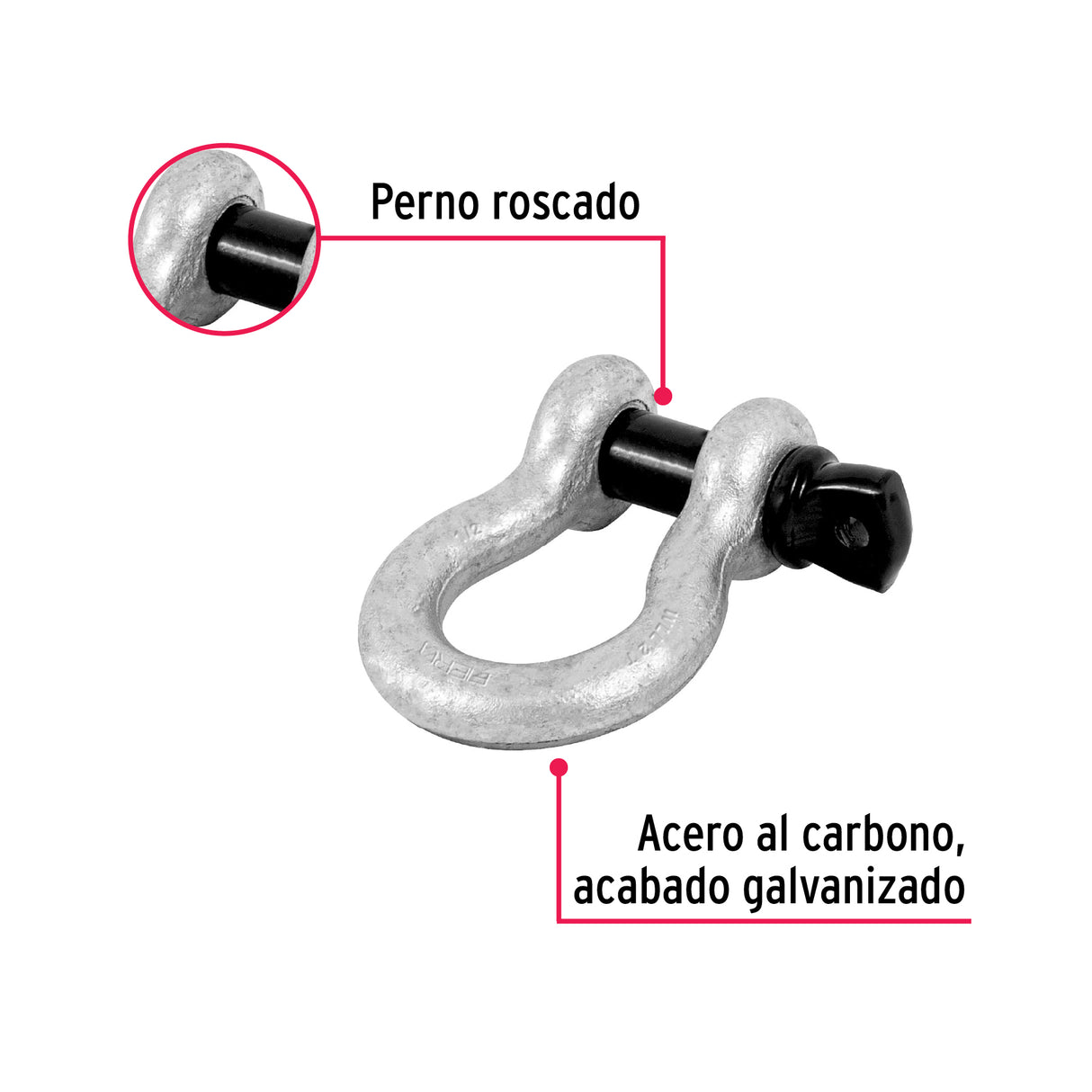 Grillete de Acero Forjado 1/2', Fiero