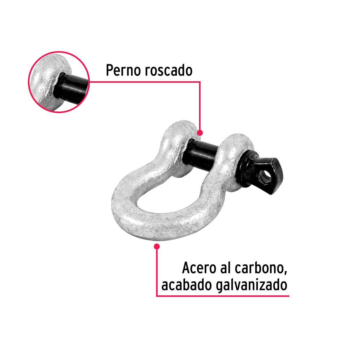 Grillete de Acero Forjado 5/16', Fiero