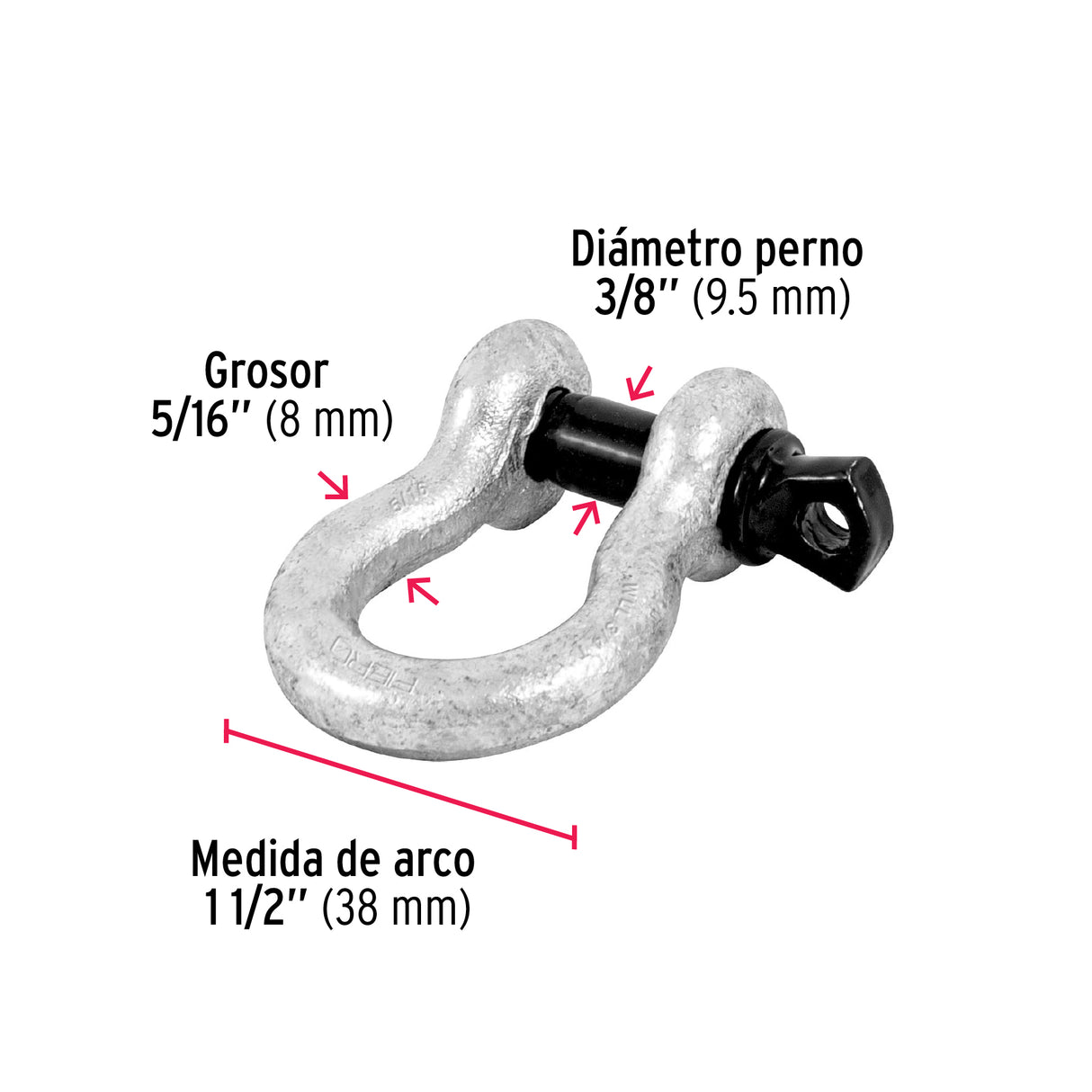 Grillete de Acero Forjado 5/16', Fiero