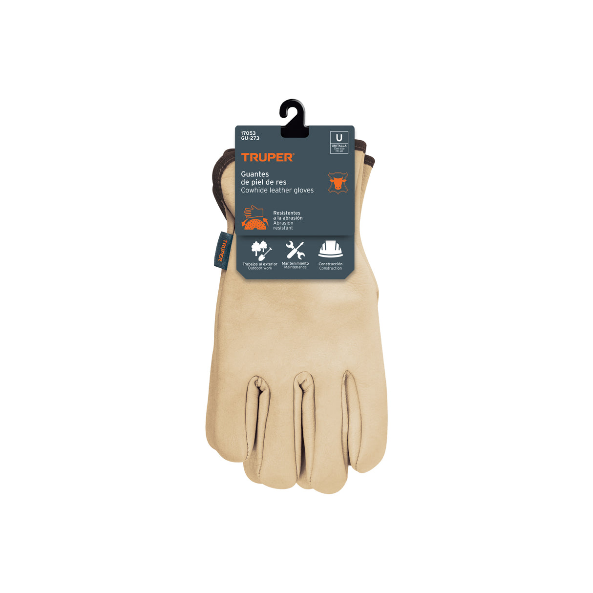 Guantes de Piel de Res Tipo Operador, Truper