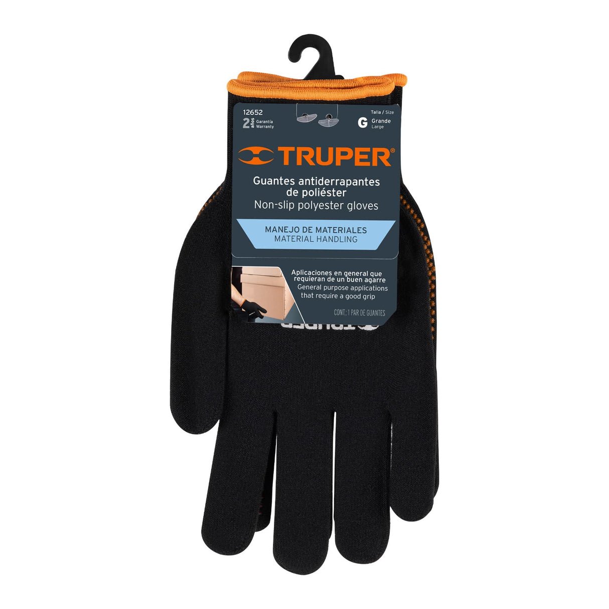 Guantes de Poliéster con Puntos de PVC en Palma, g, Truper