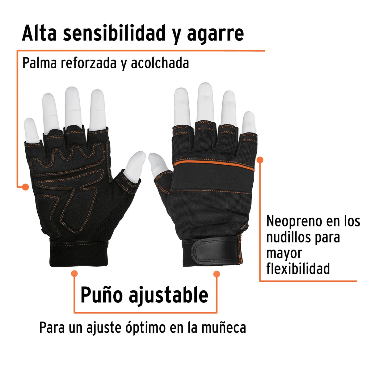 Guantes para Mecánico, Cortos, Truper