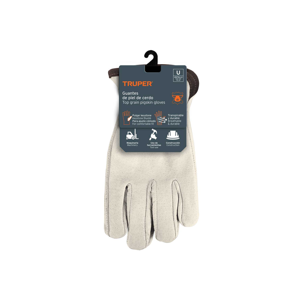 Guantes de Piel de Cerdo, Tipo Operador, Truper