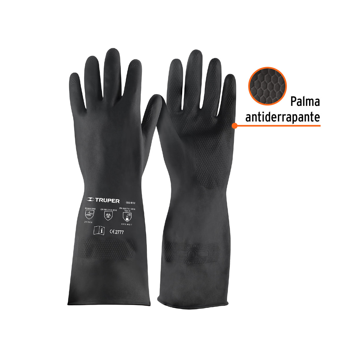 Guantes de Neopreno para Manejo de Químicos, m, Truper