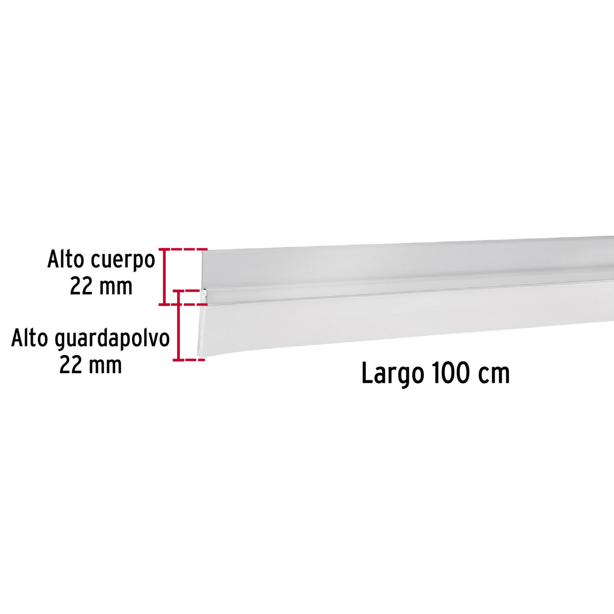 Guardapolvo Fijo de 100 cm, Aluminio, Hermex
