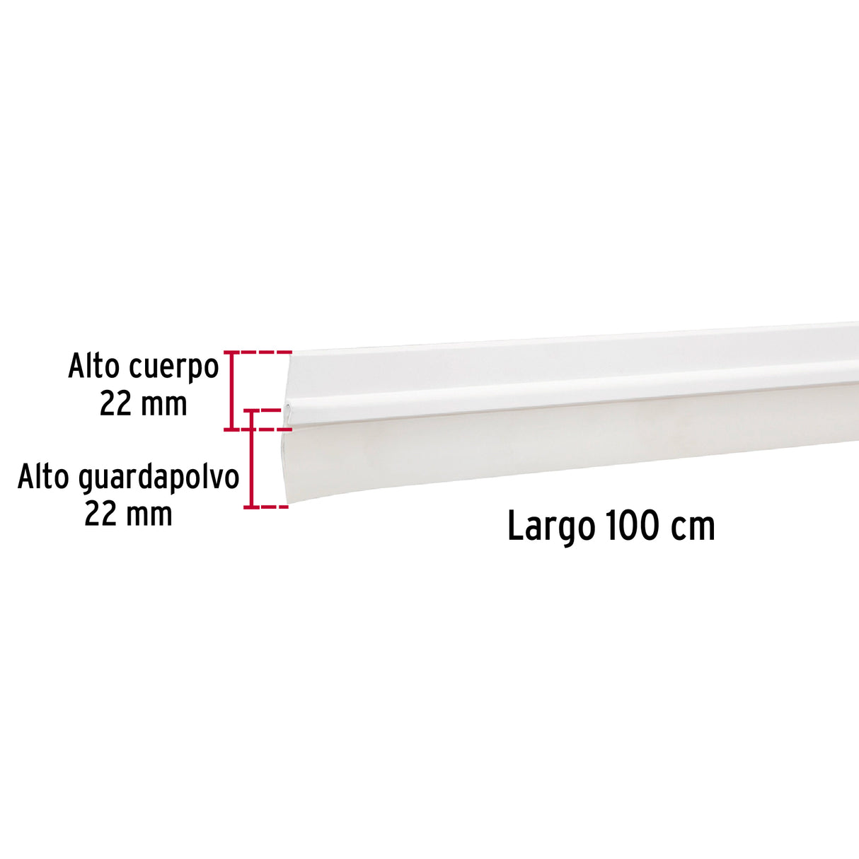 Guardapolvo Fijo de 100 cm, Blanco, Hermex