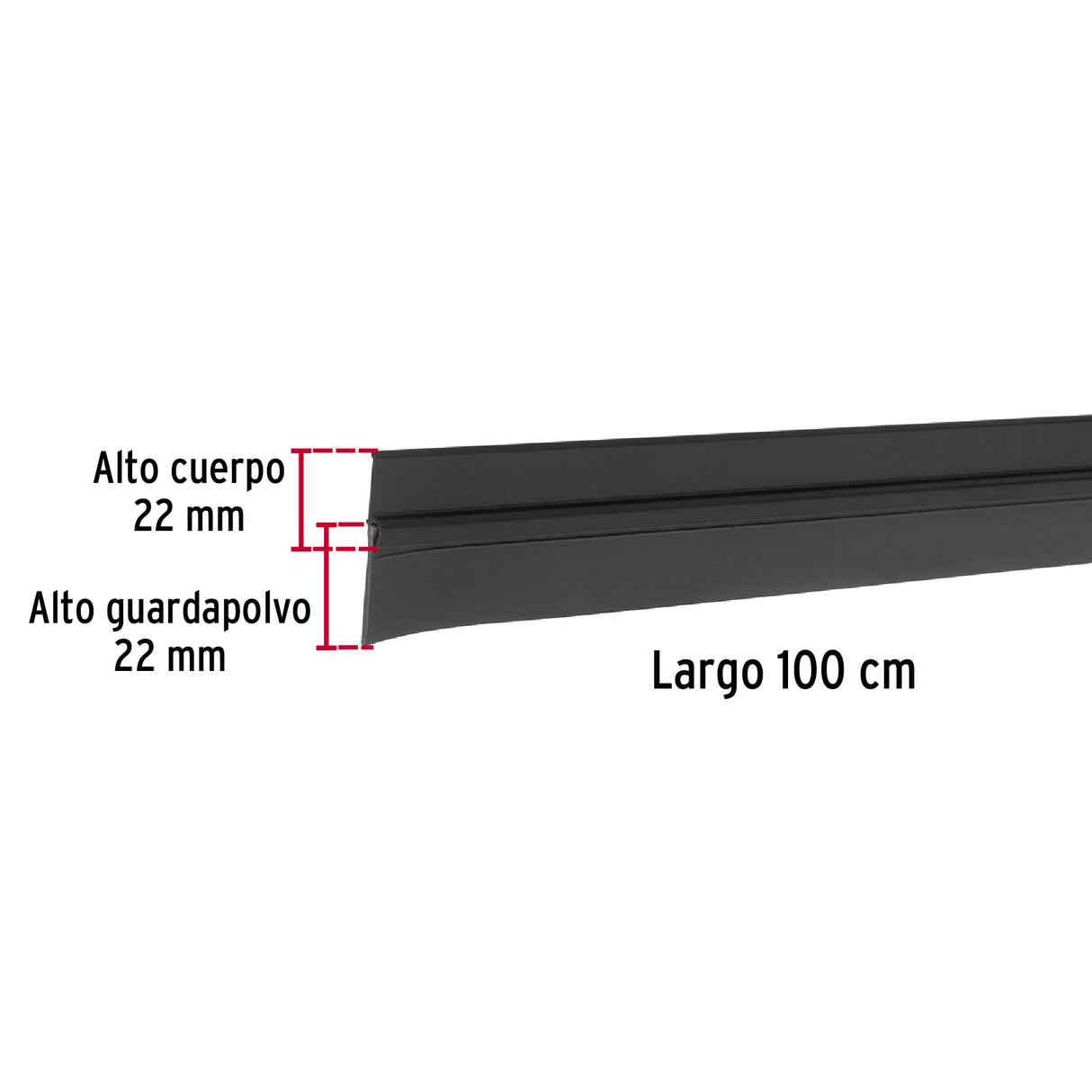 Guardapolvo Fijo de 100 cm, Negro, Hermex