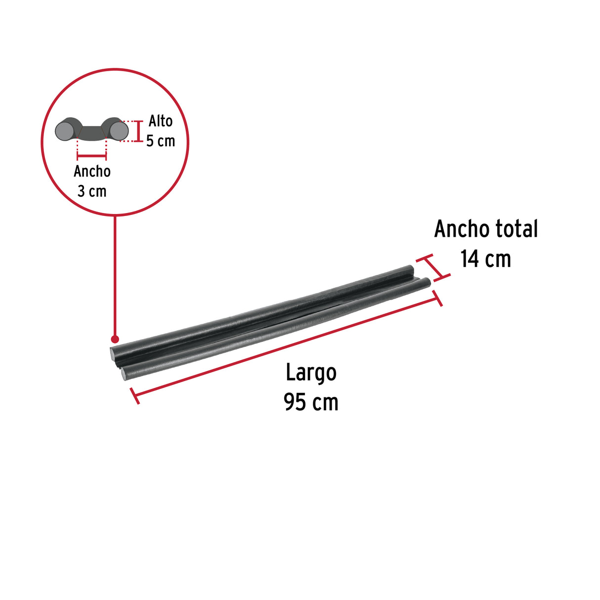 Guardapolvo con Funda 95 cm, Negro, Hermex