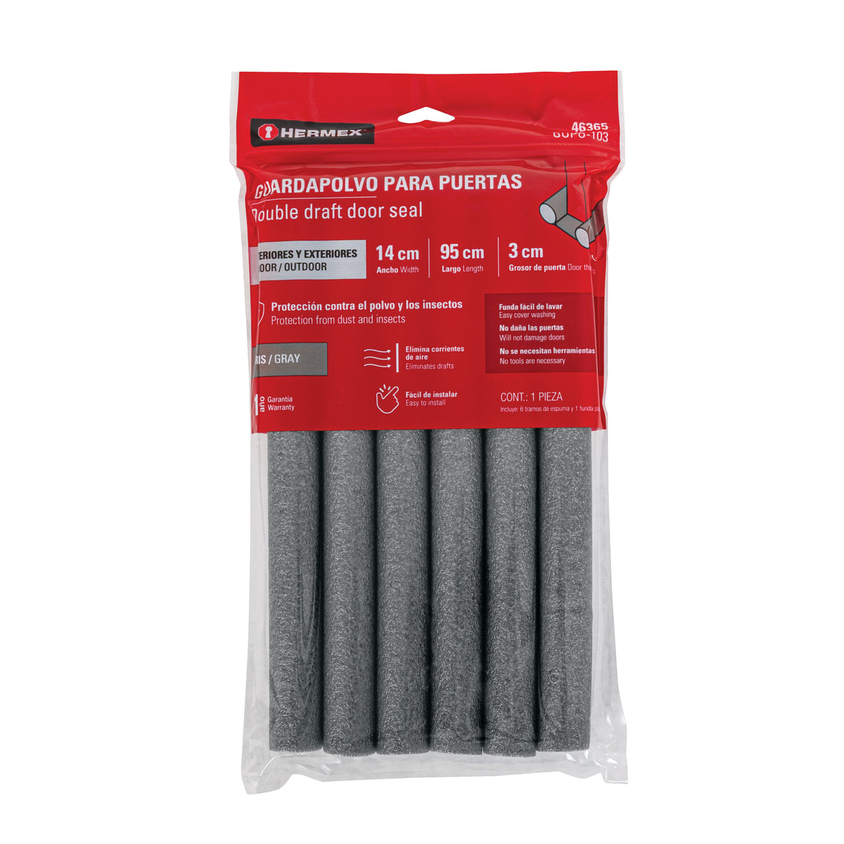 Guardapolvo con Funda 95 cm, Gris, Hermex