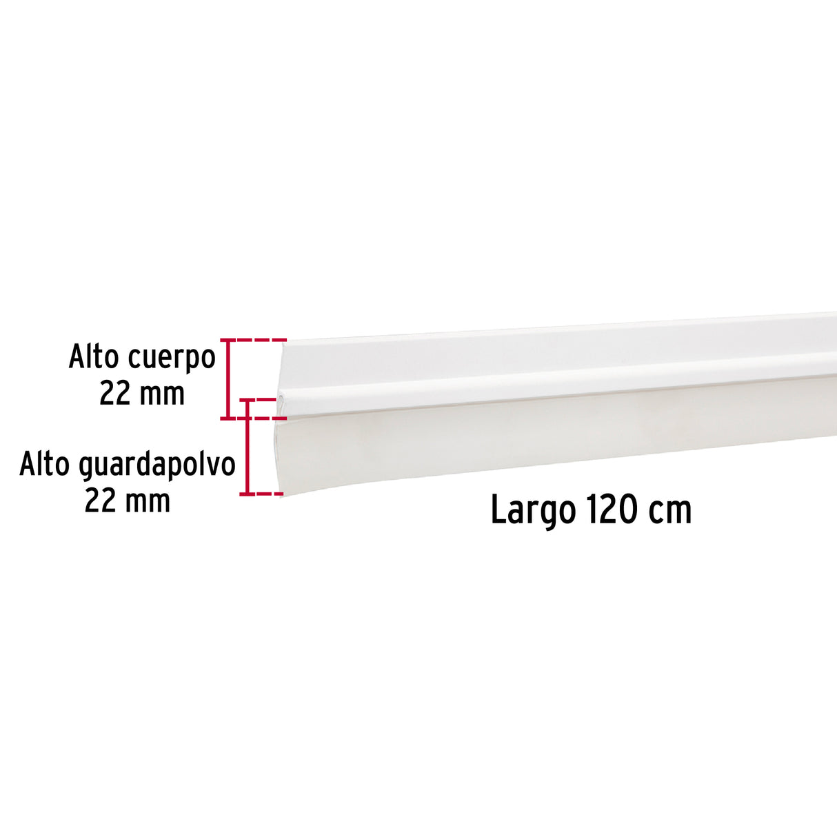 Guardapolvo Fijo de 120 cm, Blanco, Hermex