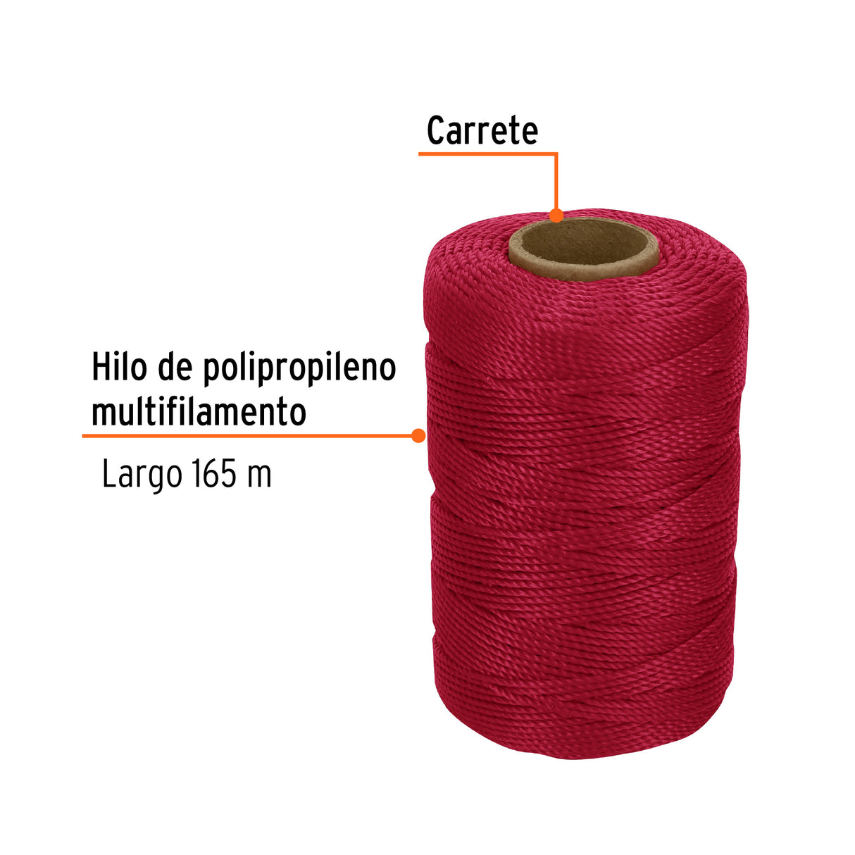Carrete con 165 m de Hilo para Albañil Rojo, Truper