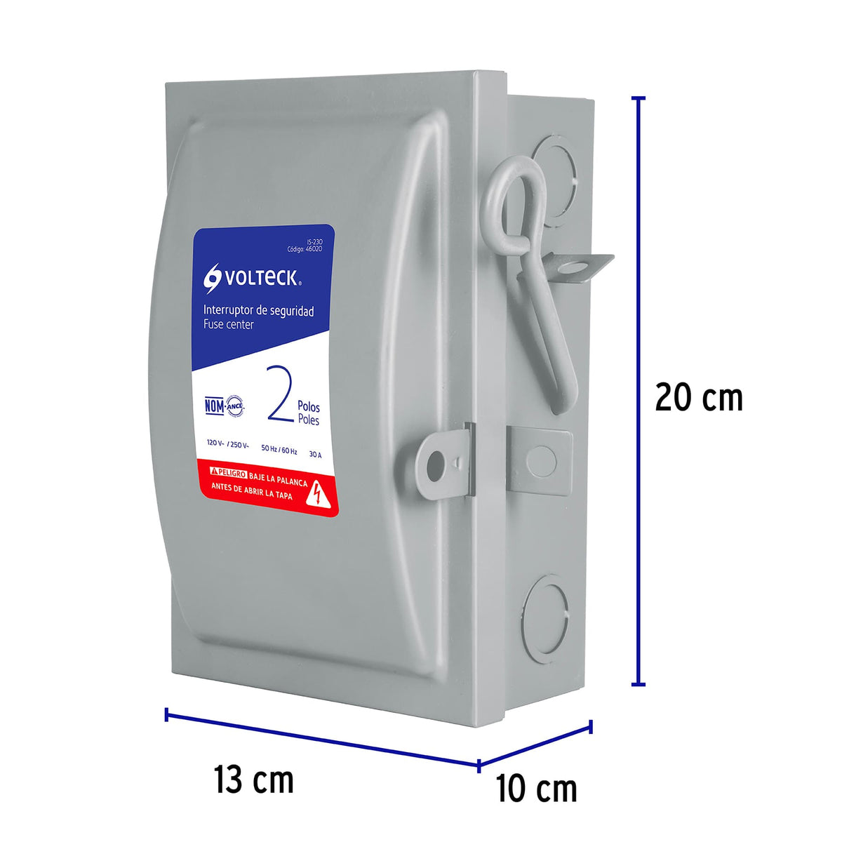 Interruptor de Seguridad 2 Polos, 30 a, Volteck