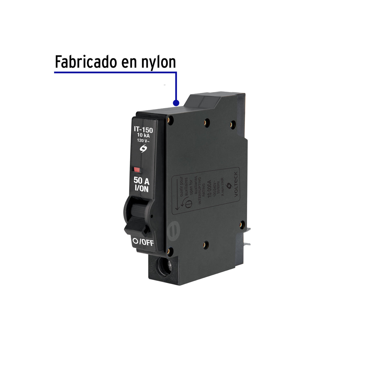 Interruptor de 1 Polo 50 a, Enchufable, Volteck