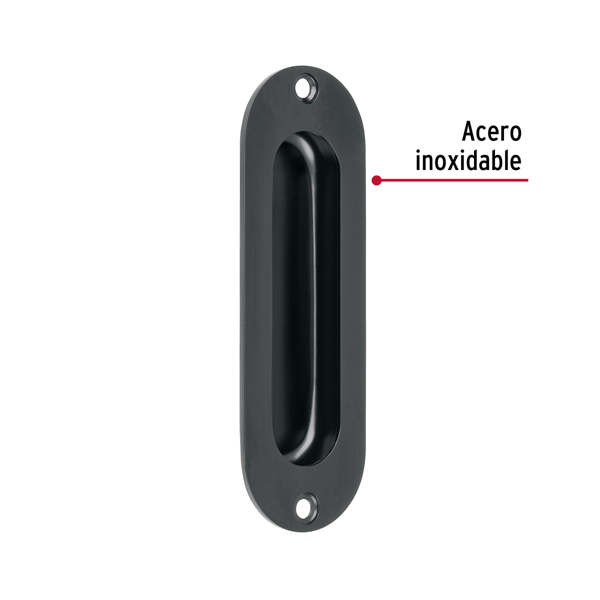 Jaladera de Embutir Ovalada Acabado Negro, Hermex