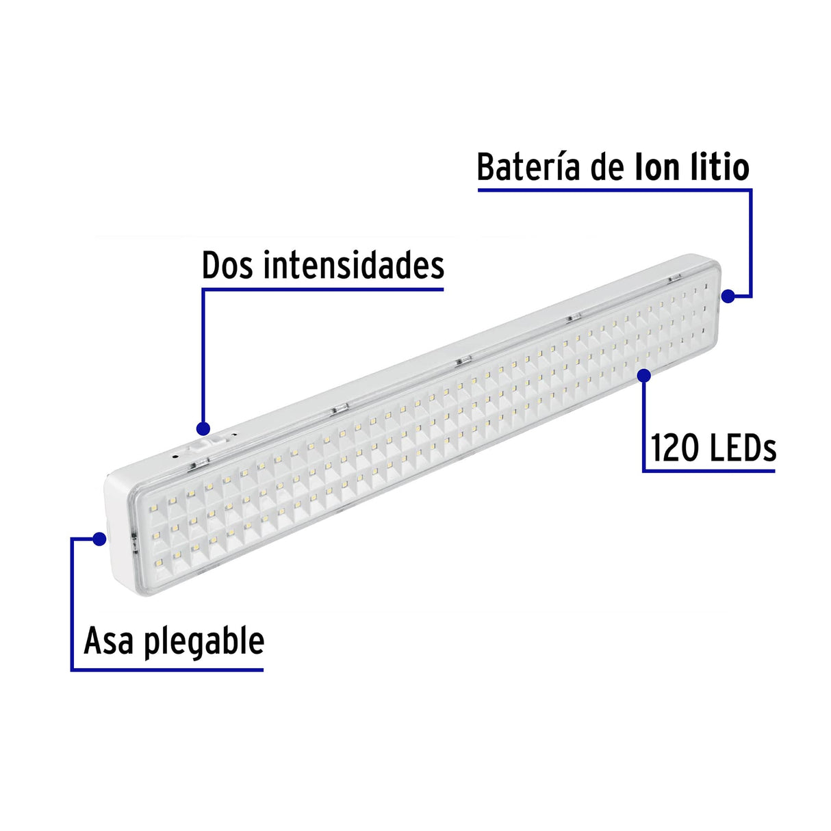Lámpara de Emergencia de 120 Leds 1000 Lm Recargable Volteck