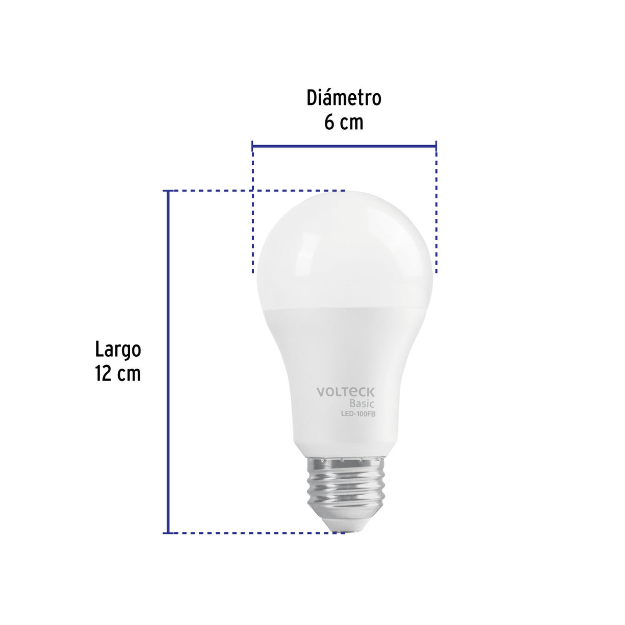 Foco LED 14 W (75 W) A19, 6500K Blanca Fría, 1150 Lm, Basic