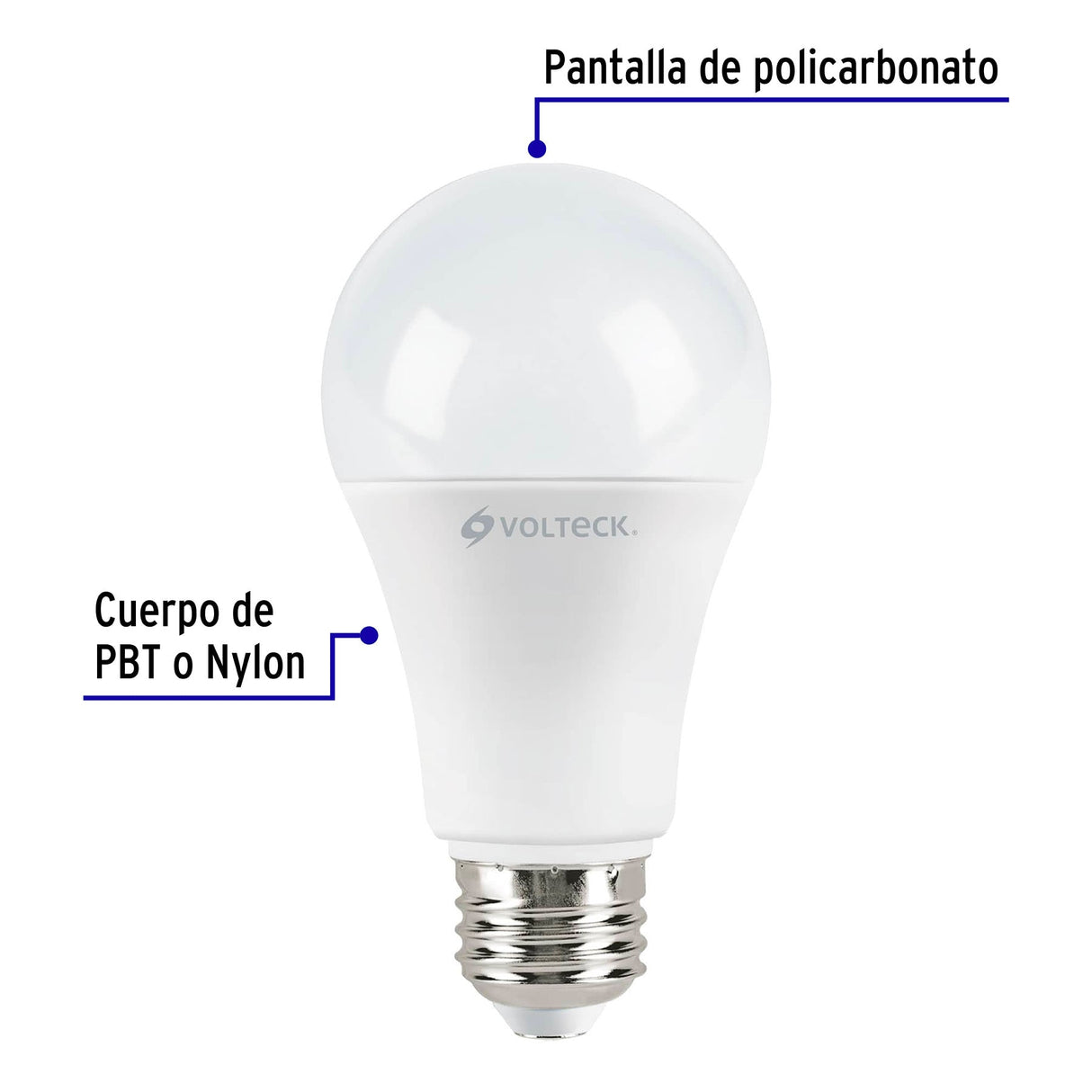 Foco LED 14 W (100 W) A19, 6500K Blanca Fría, 1500 Lm, Caja
