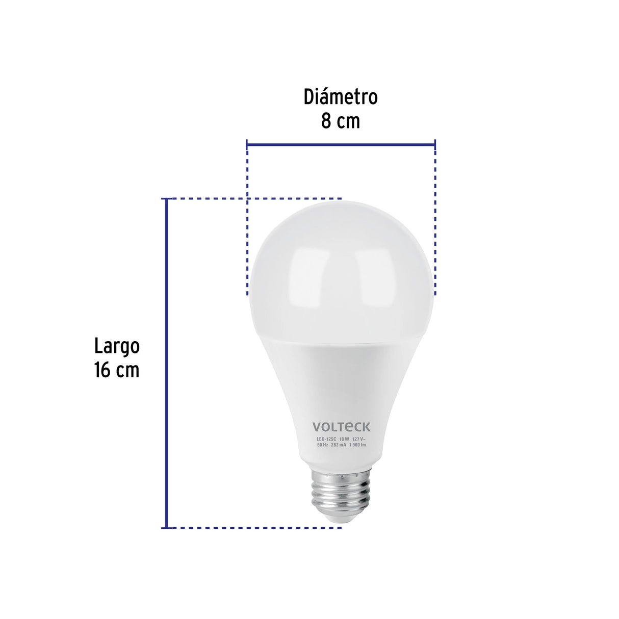 Foco LED 18 W (125 W) A25, 3000K Blanca Cálida, 1900 Lm, Caja
