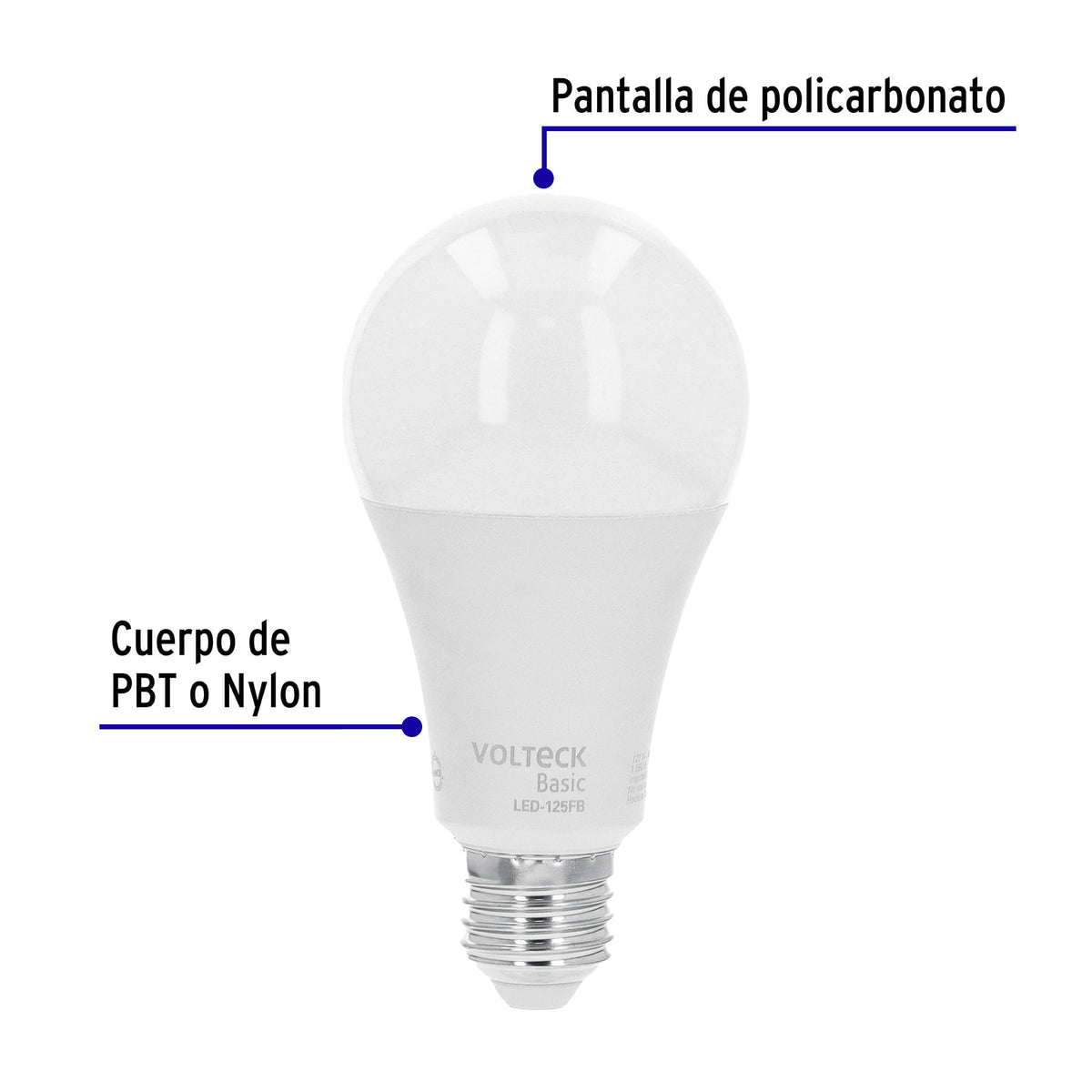 Foco LED 16 W (100 W) A22, 6500K Blanca Fría, 1550 Lm, Basic
