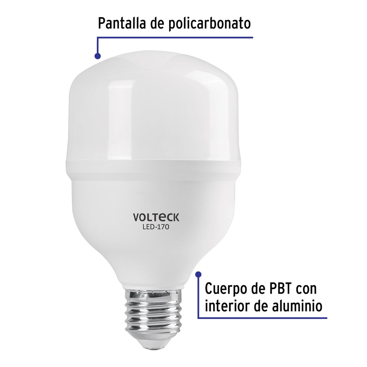 Foco LED Alta Potencia 20 W (170 W) 6500K Blanca Fría, E26