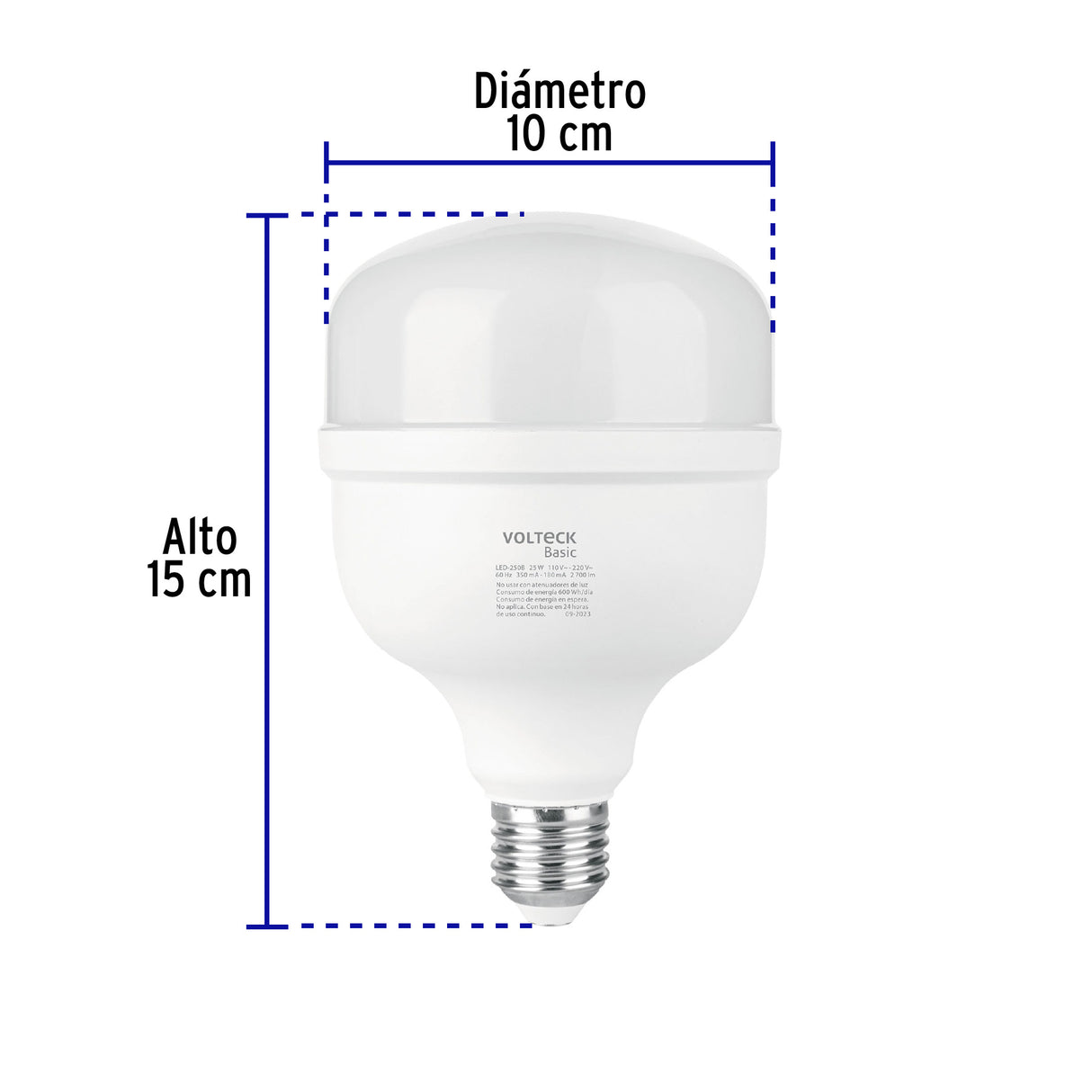 Foco LED Alta Potencia 25 W (250 W) 6500K Blanca Fría, Basic
