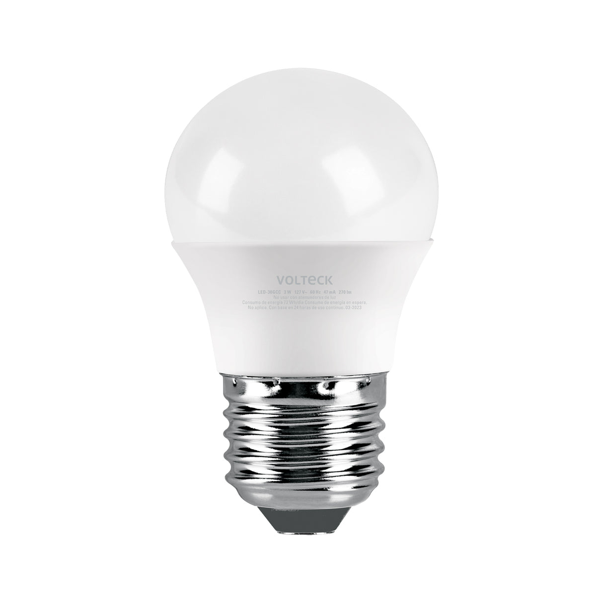 Foco LED 3 W (25 W) G45, 3000K blanca cálida, 270 lm, caja