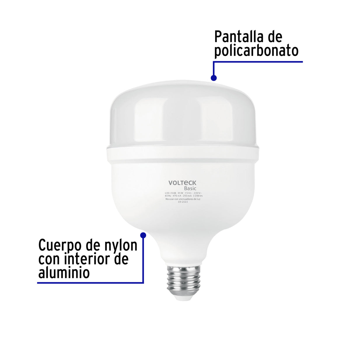 Foco LED Alta Potencia 35 W (350 W) 6500K Blanca Fría, Basic