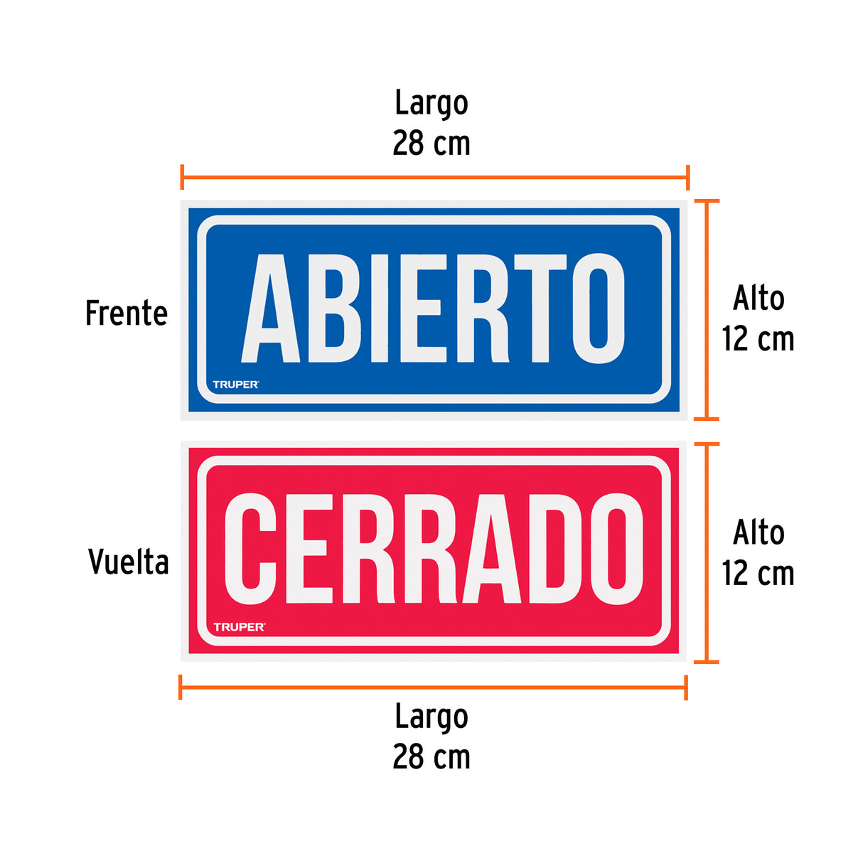 Letrero de Señalización 'Abierto/Cerrado', 28 X 12 cm