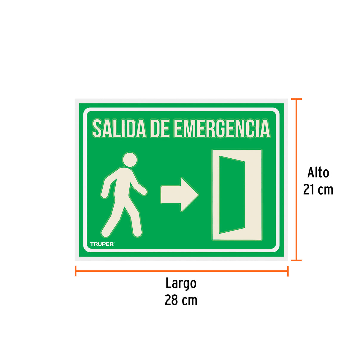 Letrero de Señalización 'Salida de Emergencia', 21 X 28 cm