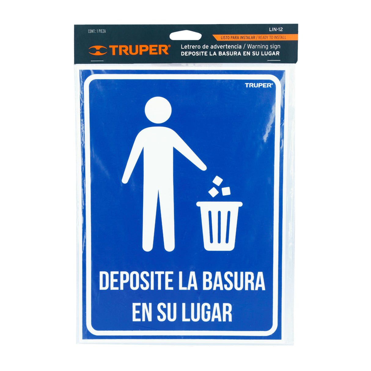 Letrero Señalización'Deposite la Basura en Su Lugar', 21X28 cm