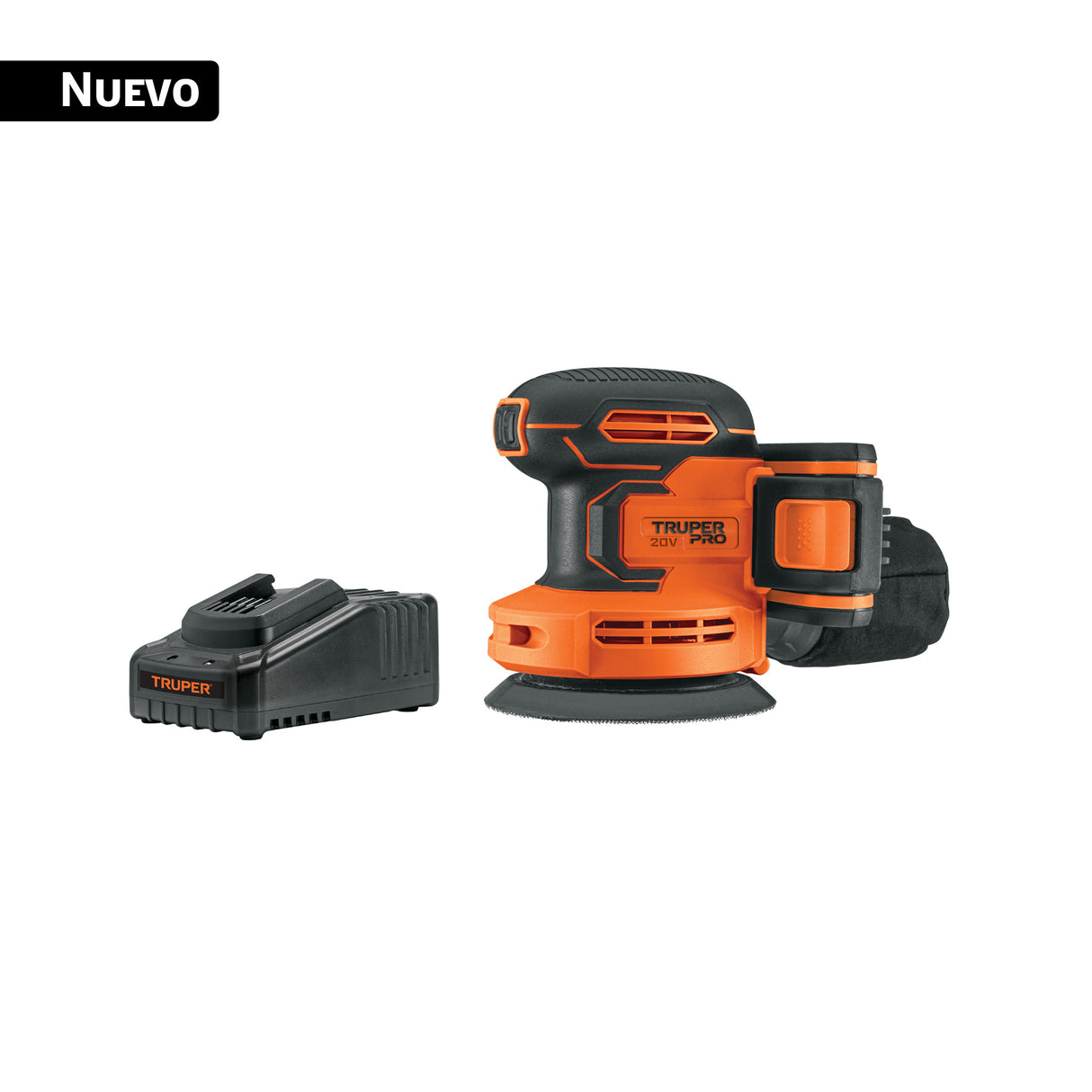 Lijadora Roto-orbital 5', 20 V, 1 Batería 2 Ah, Truper Pro