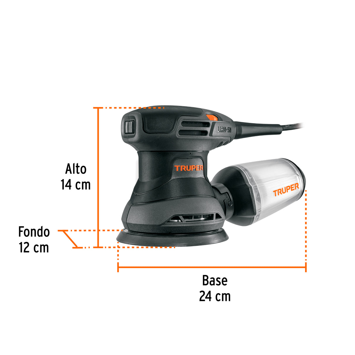 Lijadora Roto Orbital 5', 260 W, Truper Industrial