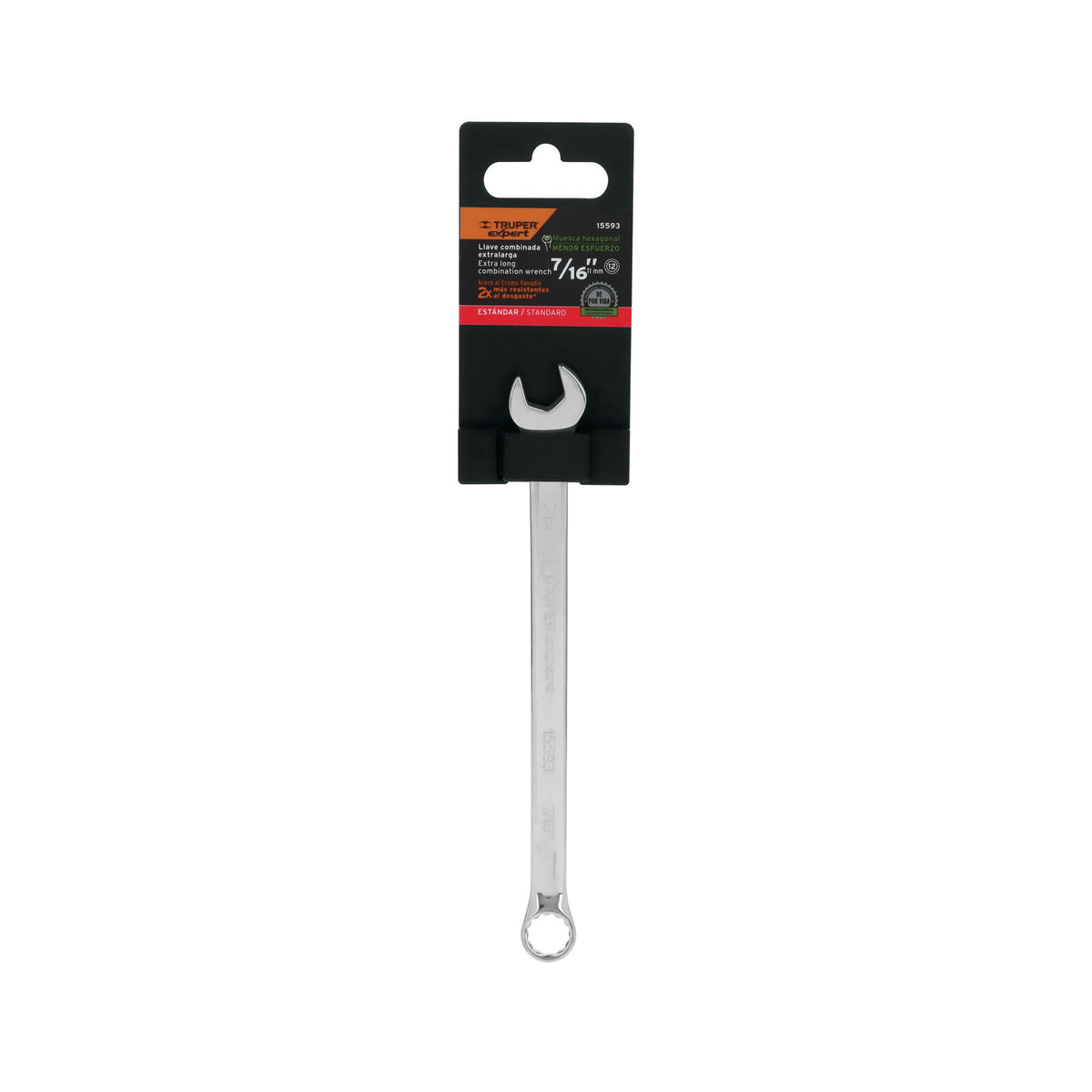 Llave Combinada Extralarga 7/16' X 183 mm de Largo, Expert