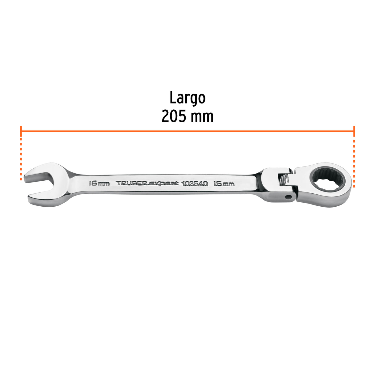 Llave Combinada con Matraca 16 mm Flexible, Expert