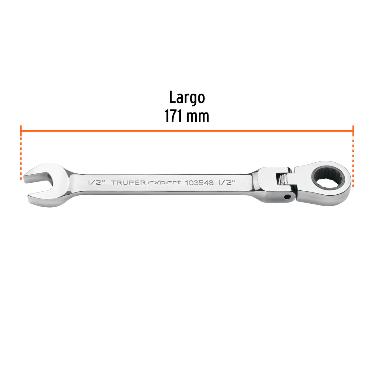Llave Combinada con Matraca 1/2' Flexible, Expert